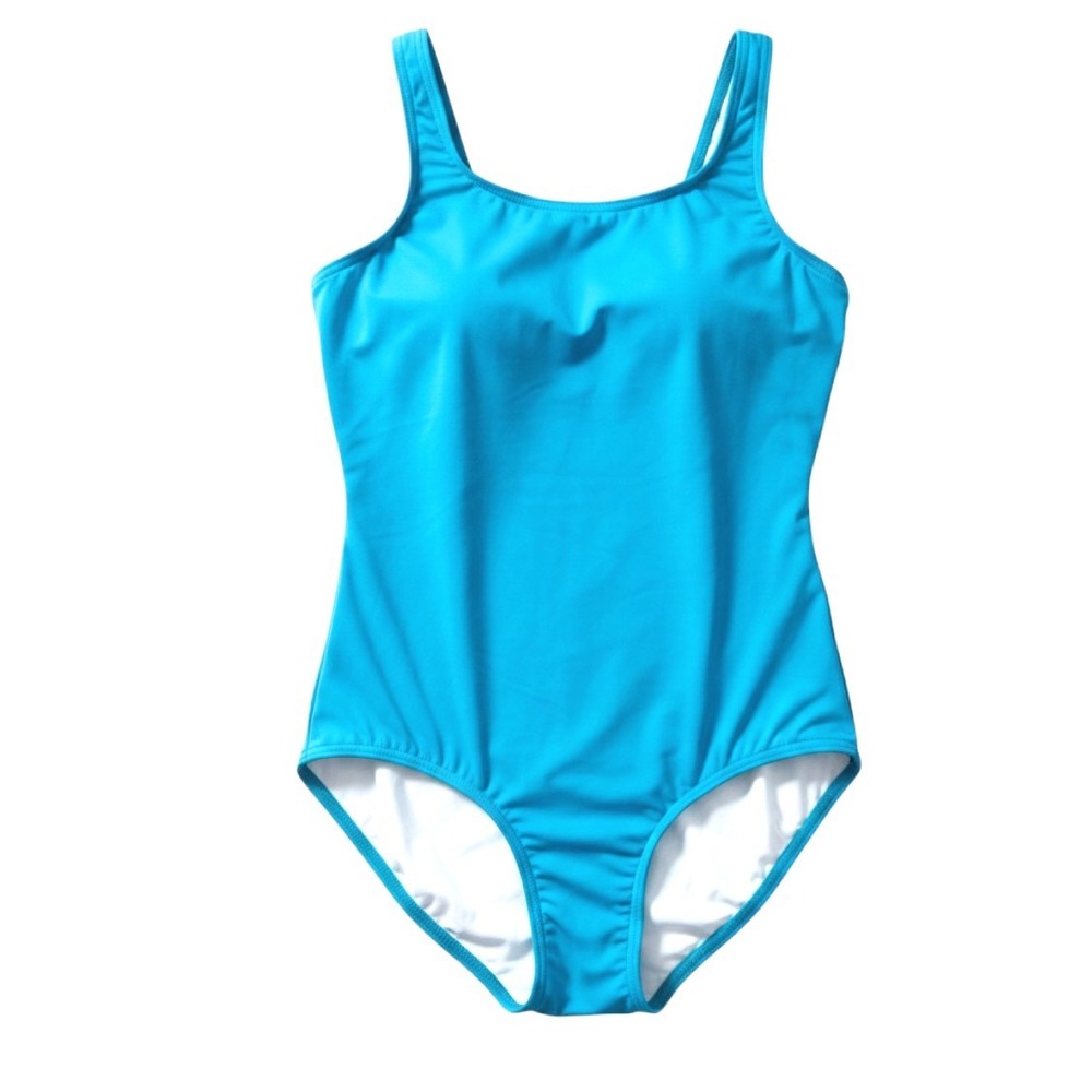 Lands' End Mastechtomy Scoop Neck One Piece Bra Top Swimsuit 16 Mast Teal Blue